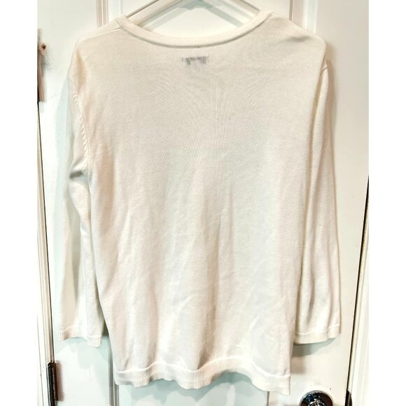 Croft & Barrow Ivory Lightweight Cardigan Sweater - Size Large - Picture 3 of 3